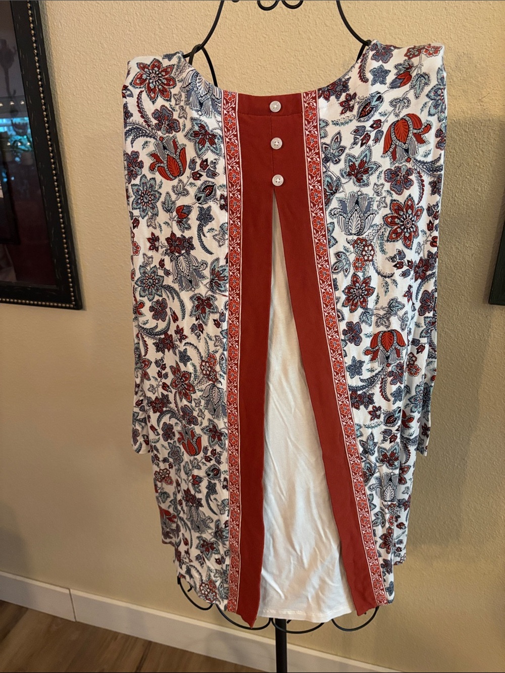 J. Jill White Floral Print Long Sleeve Blouse - Picture 3 of 7